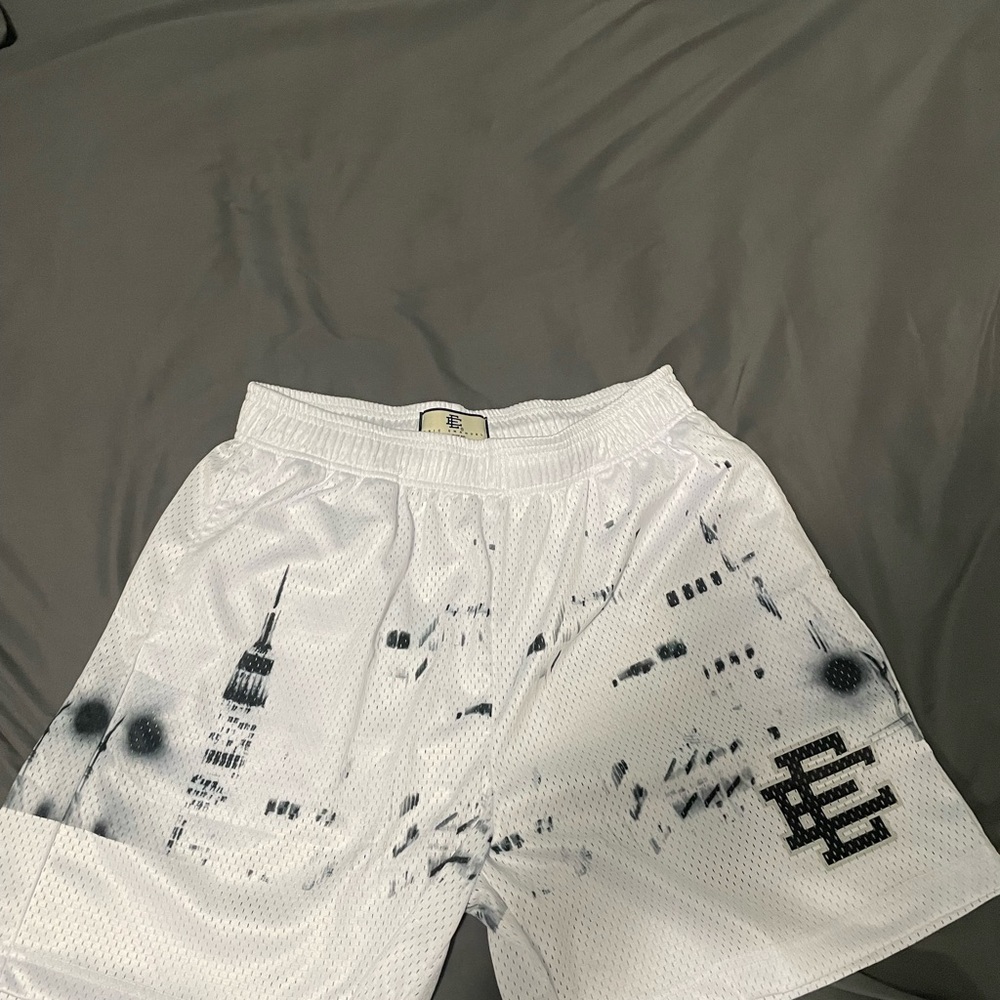 Eric Emanuel white skyline shorts